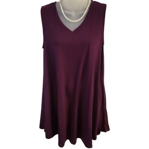(NWT) Zenana Premium Maroon Swing Tunic / Dress with Pockets in sz M